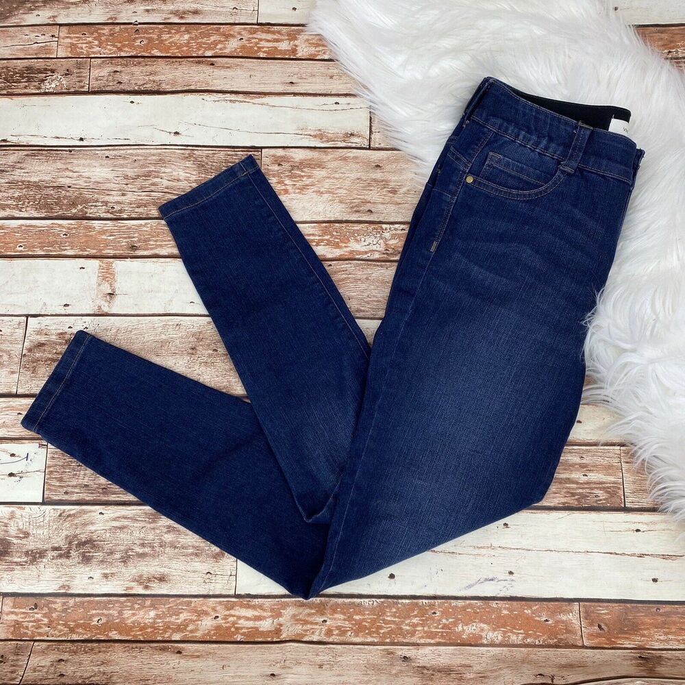 Vintage America Women's Fab Skinny Jeans Size 6/28 Inside Elastic Waist Zip Fly